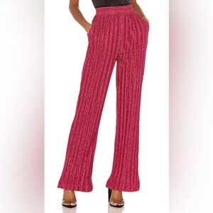 NBD Phoibe Glitter Pant in Fuchsia XS